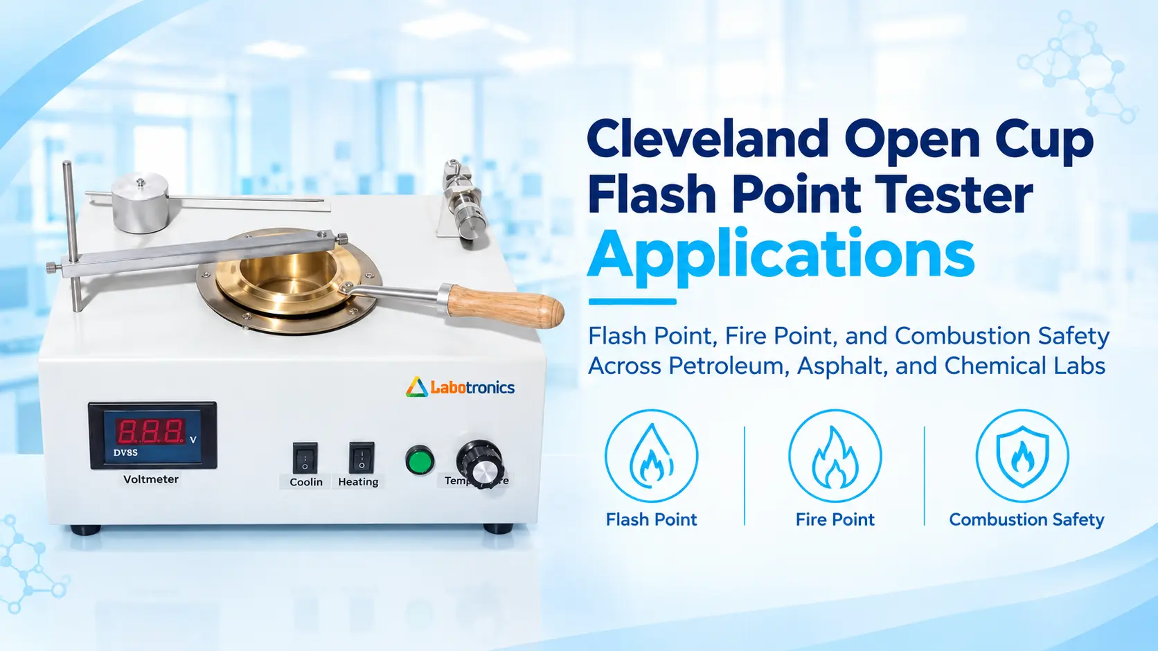Cleveland Open Cup Flash Point Tester Applications: Flash Point, Fire Point, And Combustion Safety