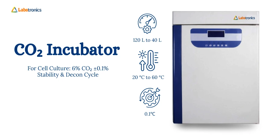 CO2 Incubator For Cell Culture: 6% CO₂ ±0.1% Stability & Decon Cycle