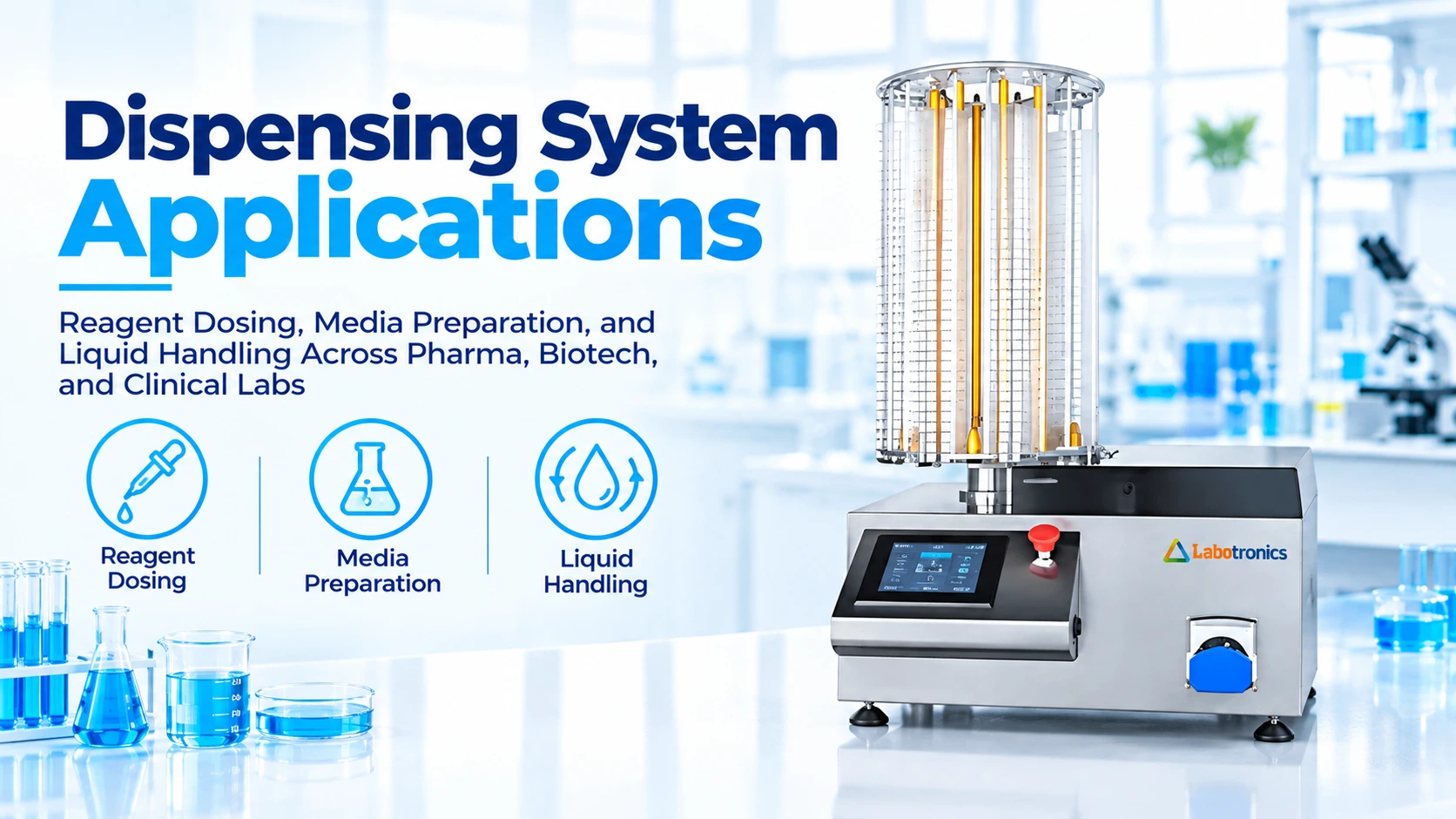 Dispensing System Applications: Reagent Dosing, Media Preparation, And Liquid Handling Across Pharma