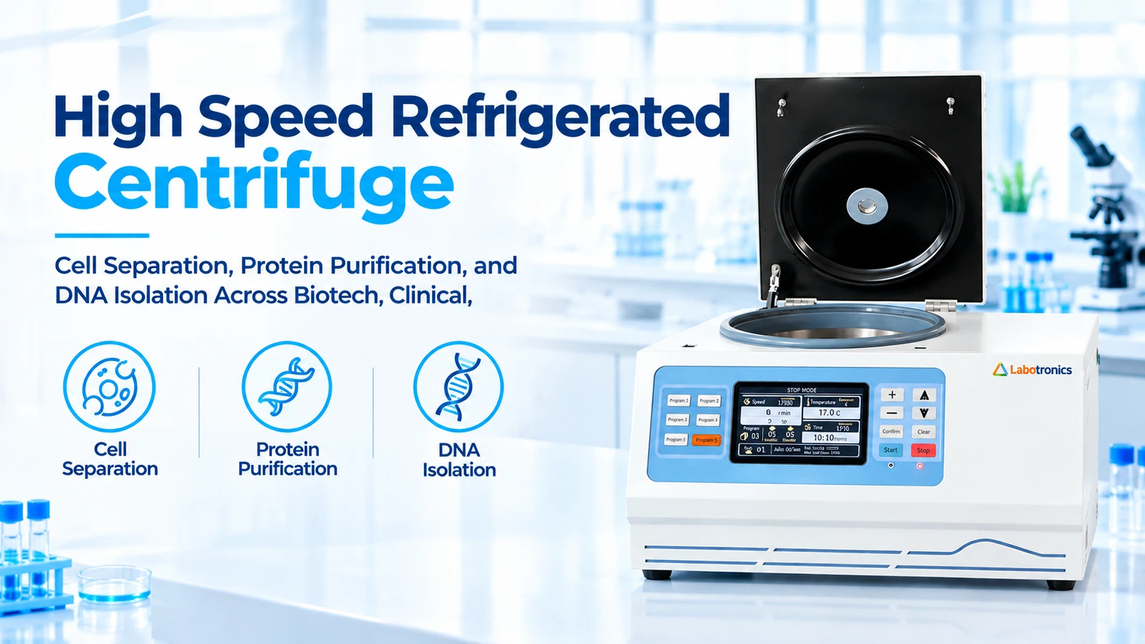 High Speed Refrigerated Centrifuge Applications: Cell Separation, Protein Purification, And DNA